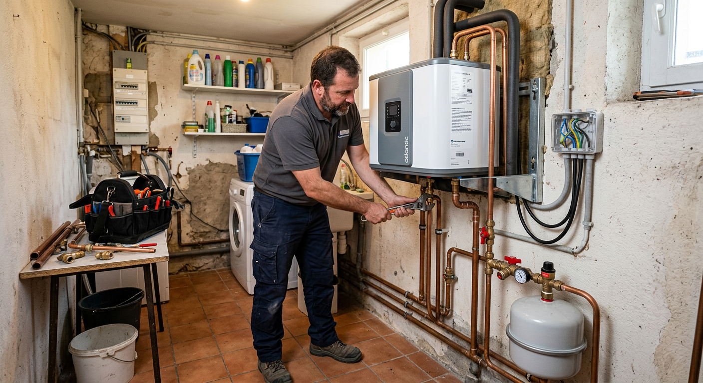 Pose de chauffe-eau thermodynamique par un plombier à Villeurbanne