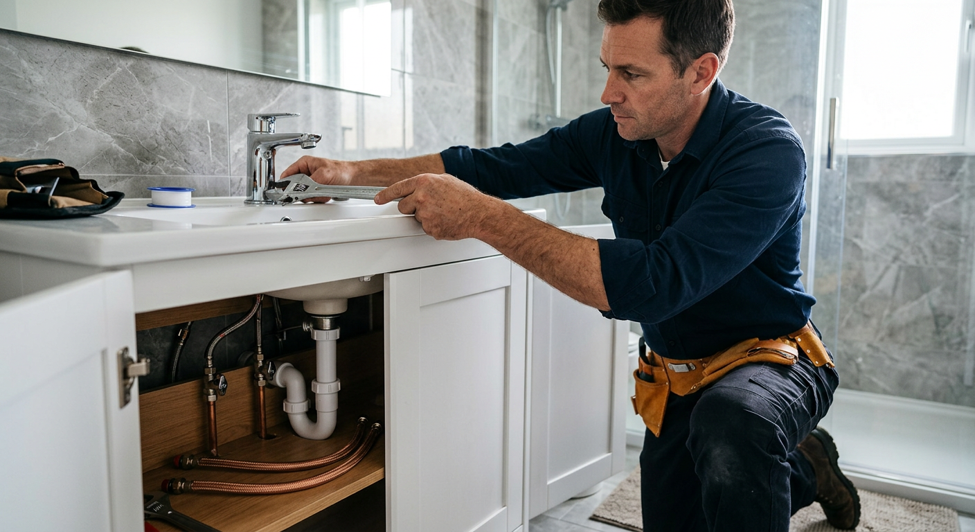 Pose de mitigeur chromé par un plombier à Villeurbanne