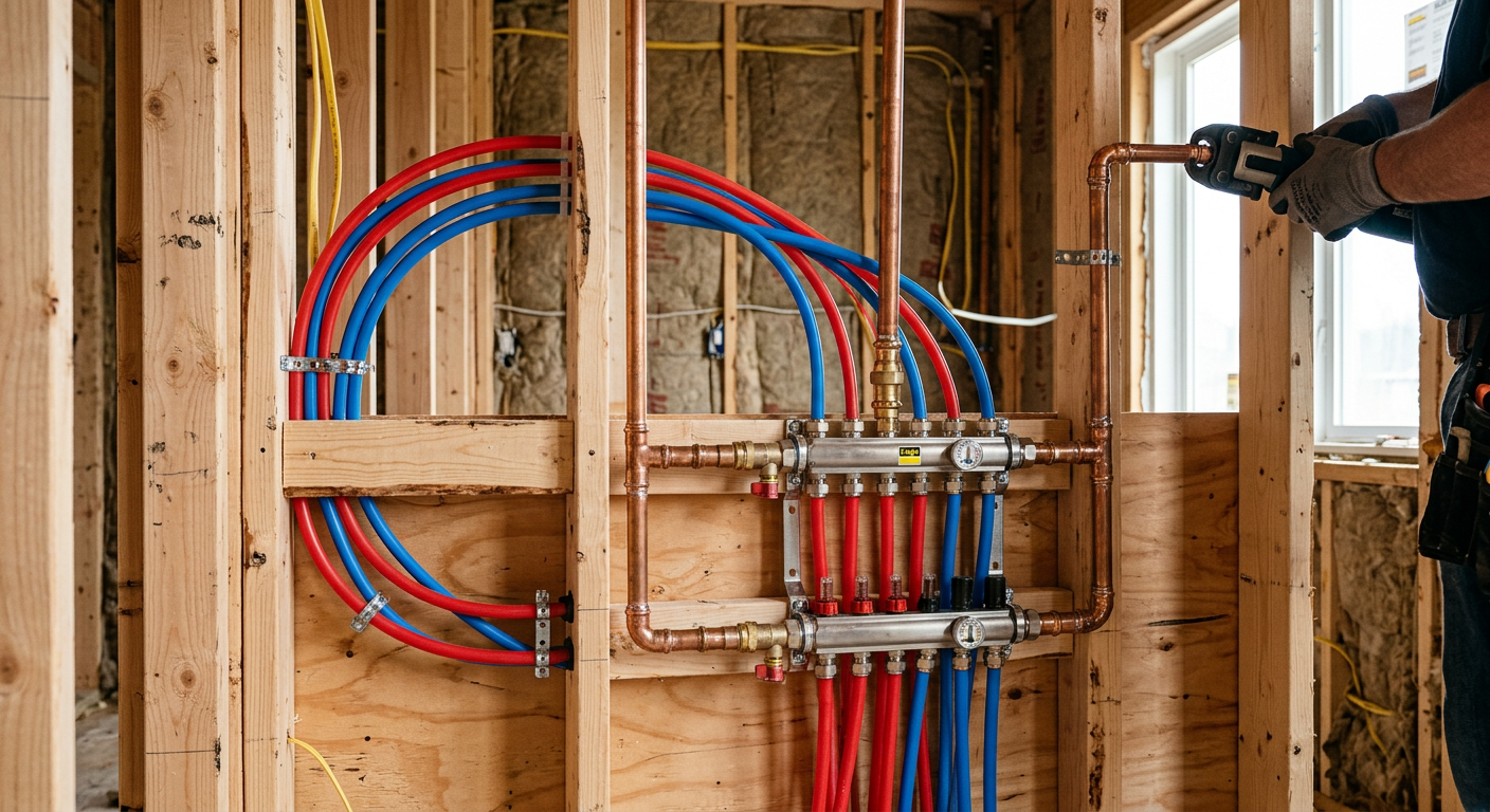 Création de réseau plomberie en cuivre et PER à Villeurbanne 92